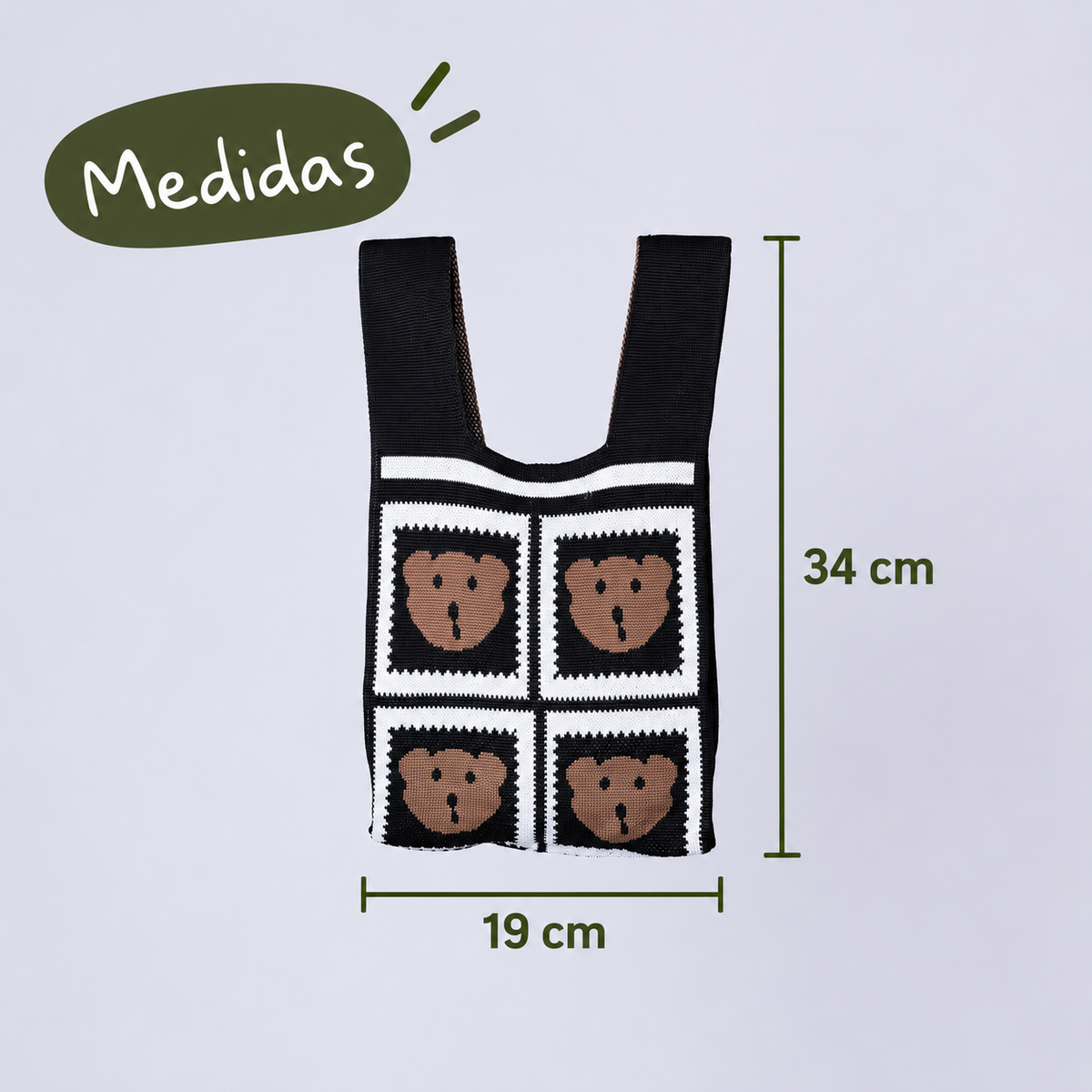 bolsa tejida en cm