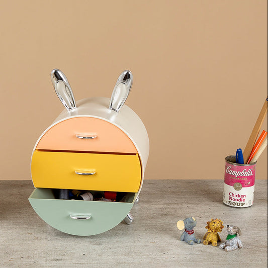 Conejo organizador con tres cajones decorativos