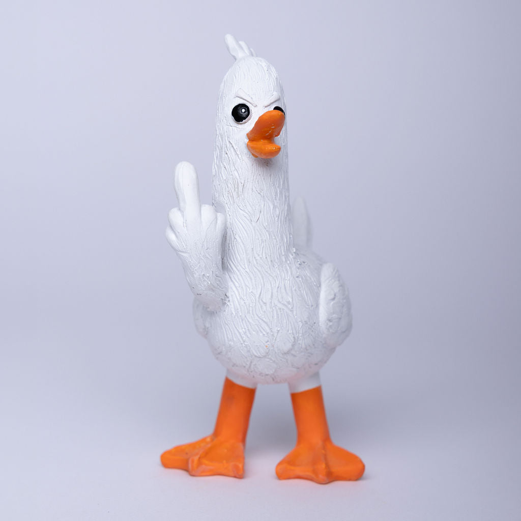 Figura decorativa de ganso irreverente