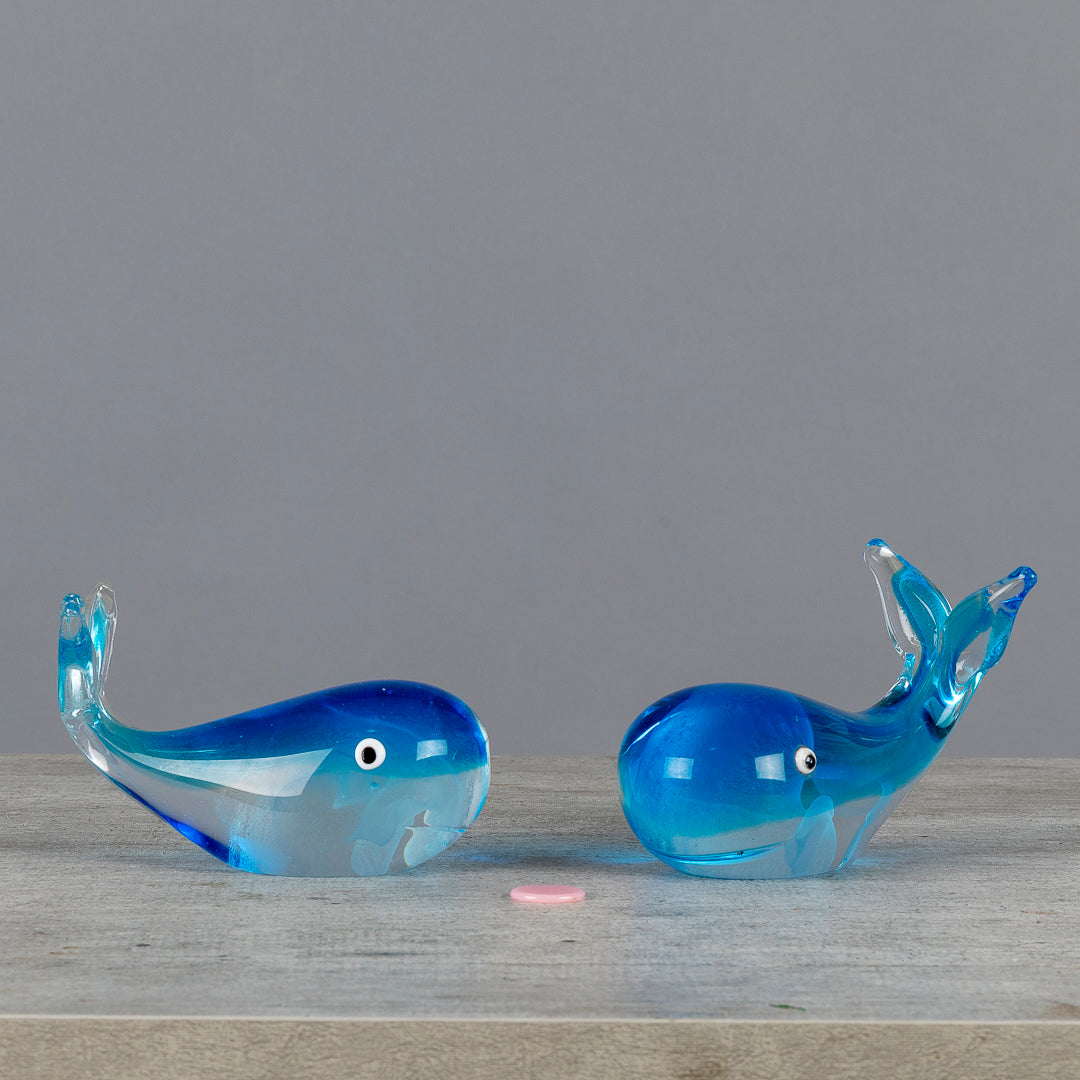 Ballena Océano decorativa de vidrio translúcido