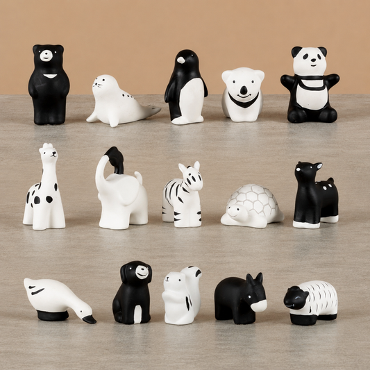 Mini Fauna Blanco y Negro - Figuritas decorativas