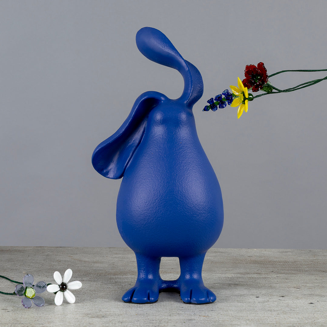 Conejo decorativo abstracto estilo pop contemporáneo azul