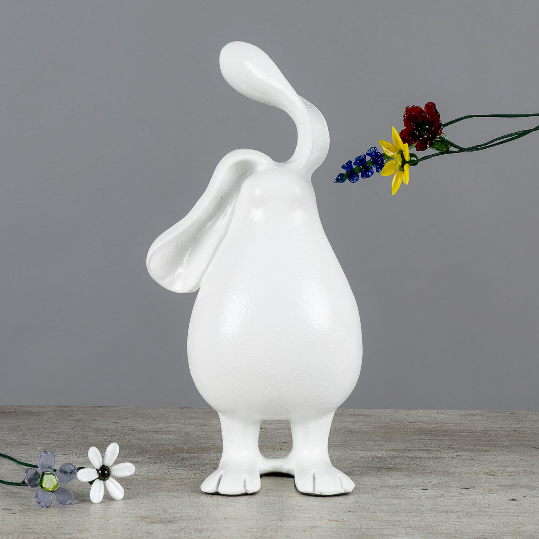 Conejo decorativo abstracto estilo pop contemporáneo blanco
