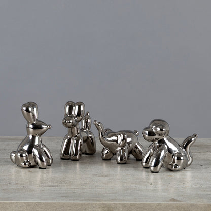 Cuarteto de animalitos globo decorativos en plata