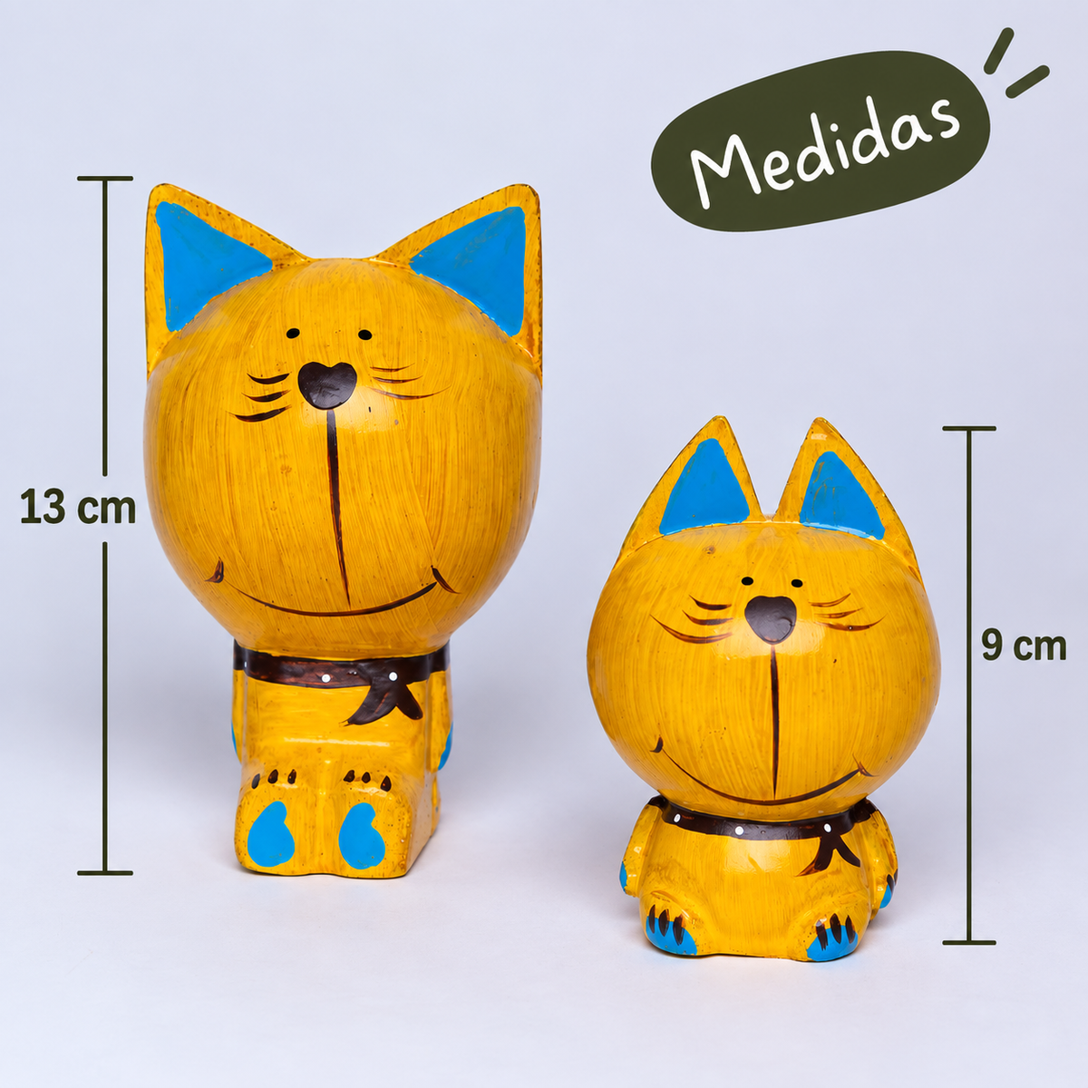 Gatos de madera de 13 cm
