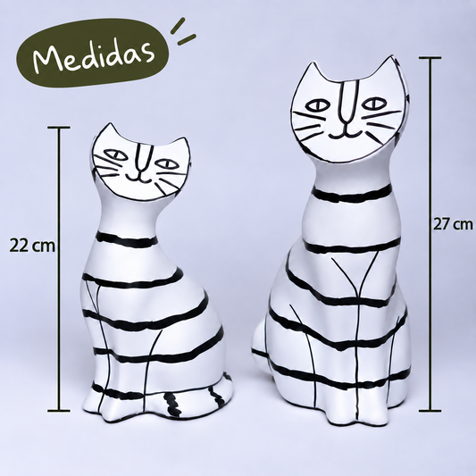 gatos de ceramica en cm