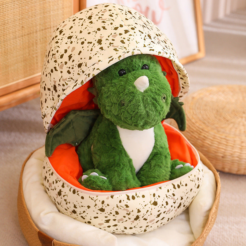 Huevo de dragon decorativo con peluche