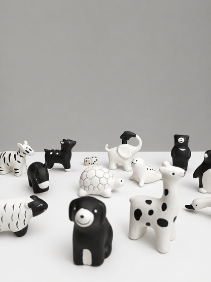 Mini Fauna Blanco y Negro - Figuritas decorativas