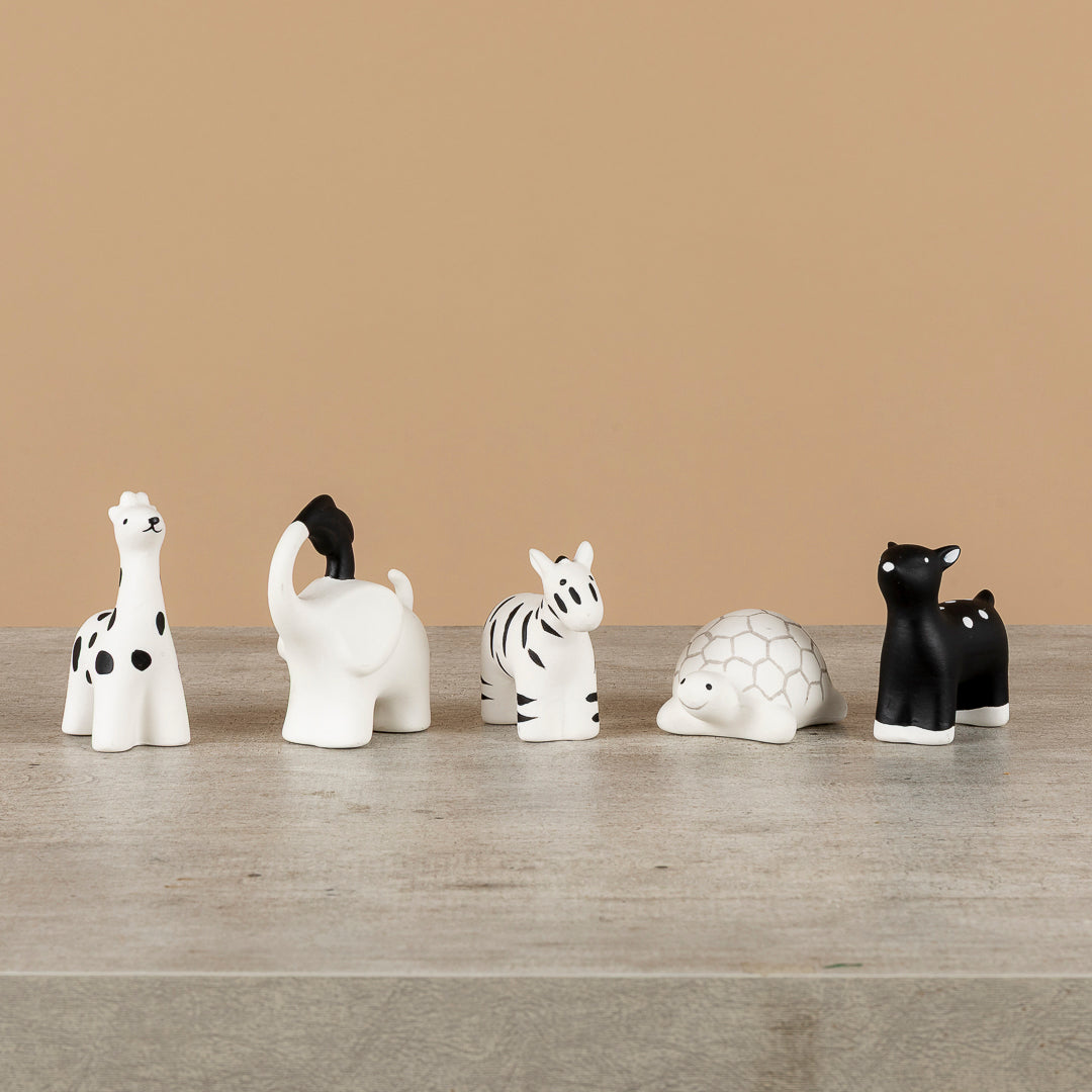 Mini Fauna Blanco y Negro - Figuritas decorativas