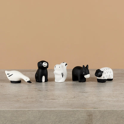 Mini Fauna Blanco y Negro - Figuritas decorativas