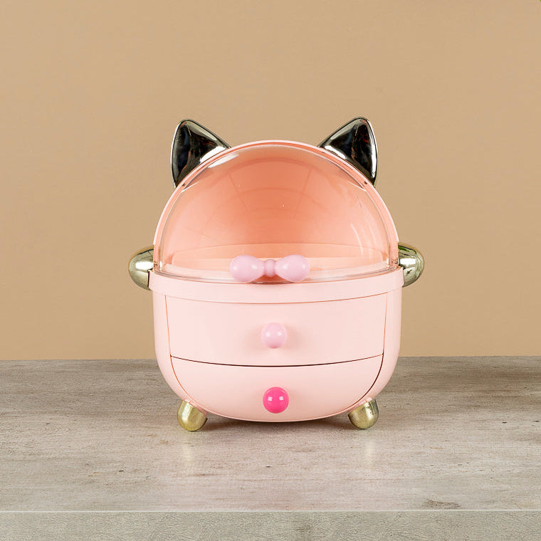 organizador gato con cupula transparente