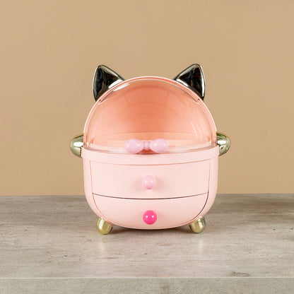 organizador gato con cupula transparente