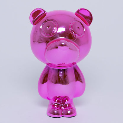 oso decorativo metalizado rosa