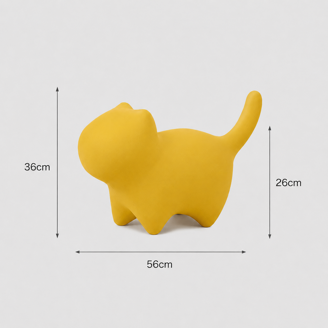 Puf gato minimalista XL con sus medidas