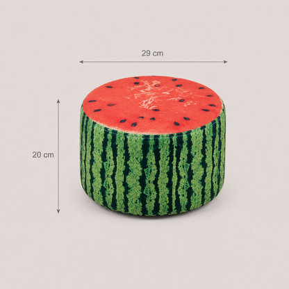 Puf infantil redondo estampado con estampado de sandia con medidas