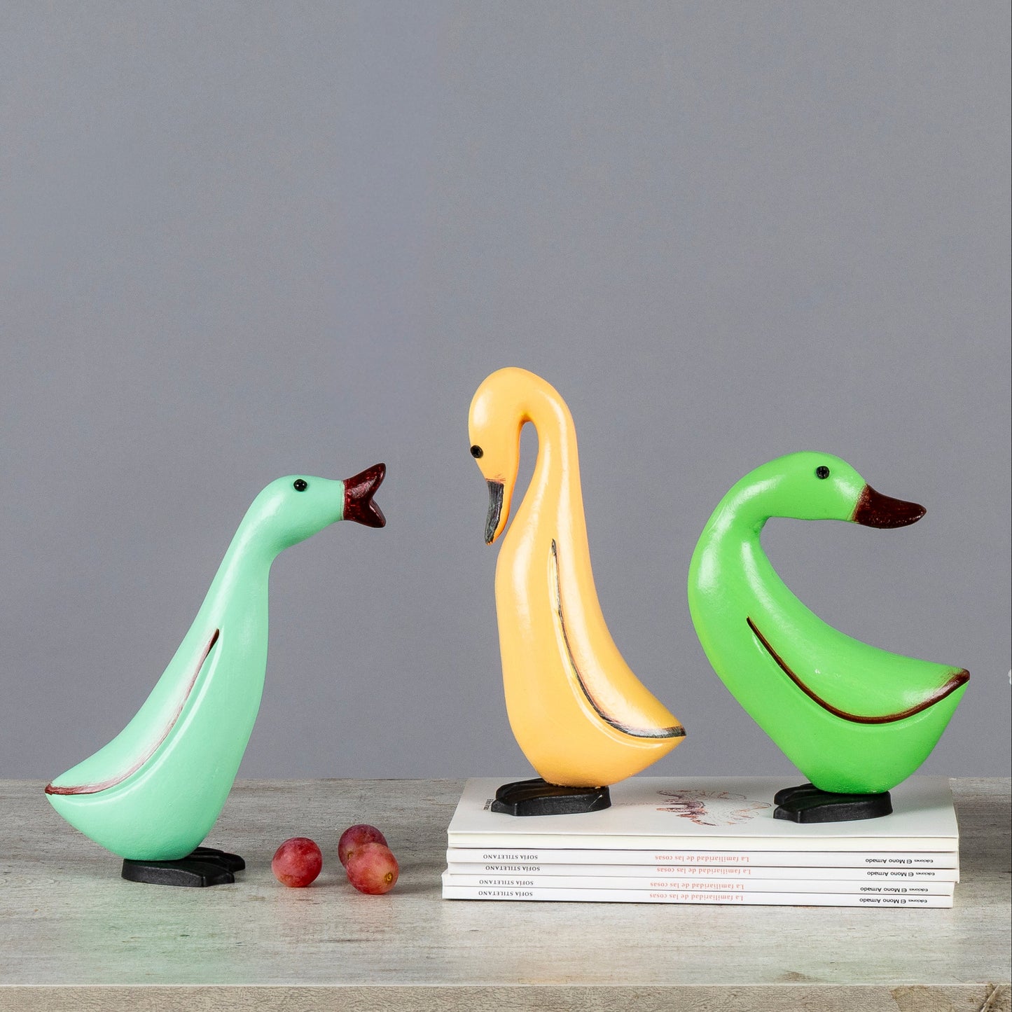 Set de tres Patos Banana decorativos