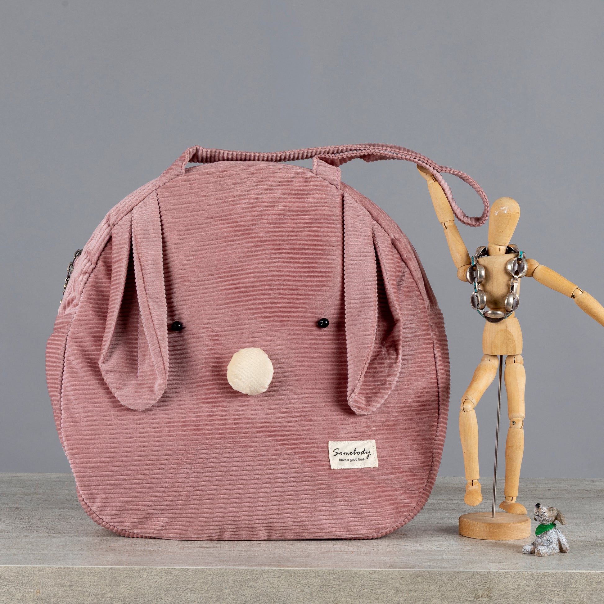 Cartera coneja rosa con correa para hombro