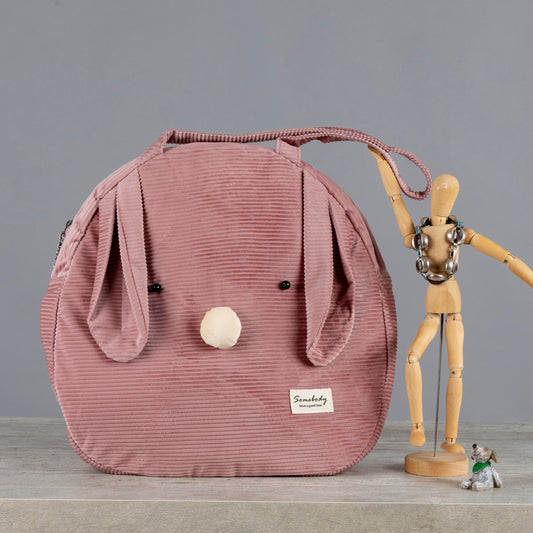 Cartera coneja rosa con correa para hombro