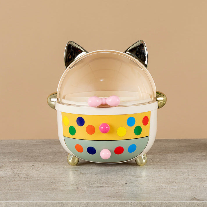 organizador con forma de gato retrofuturista